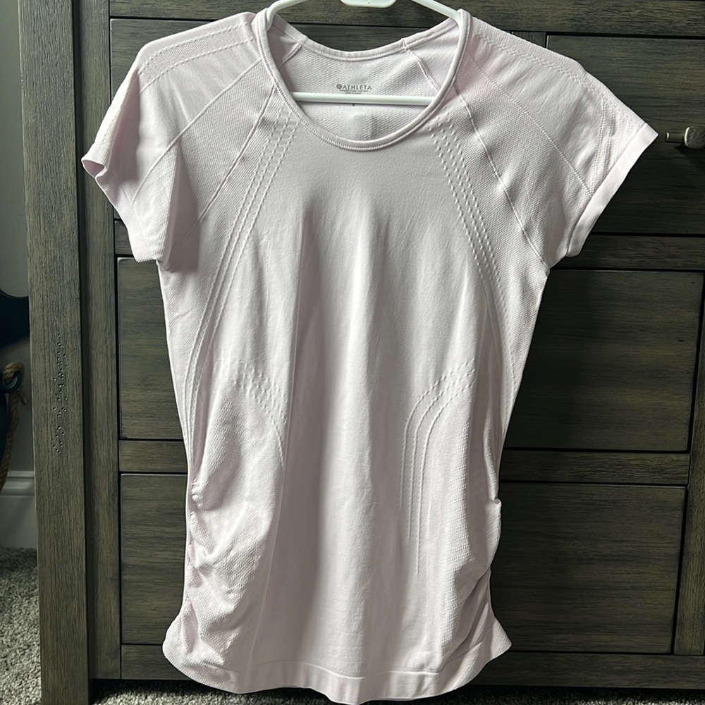Athleta light pink Speedlight Seamless Tee Tshirt size Small